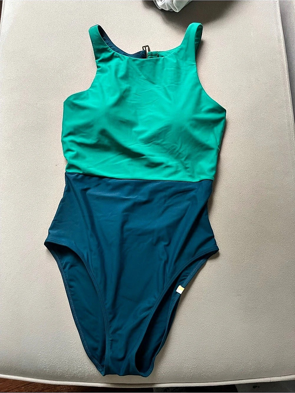 Summersalt The High Neck One-Piece Swimsuit Green & Blue Size 8